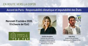 COP26 - Webinaire 21 octobre 2020